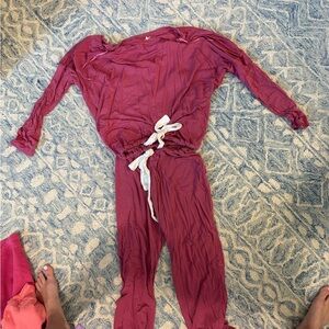 Red Jumpsuit with White Tie